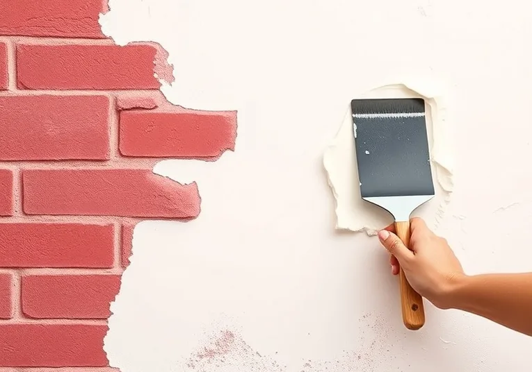 Application d'un enduit décoratif à la lisseuse sur un mur